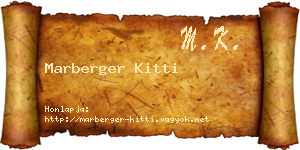 Marberger Kitti névjegykártya
